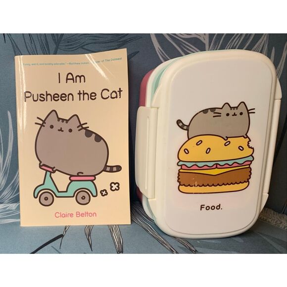 Pusheen Double Layer Bento Lunch Box & I Am Cat Book LOT - Picture 4 of 12